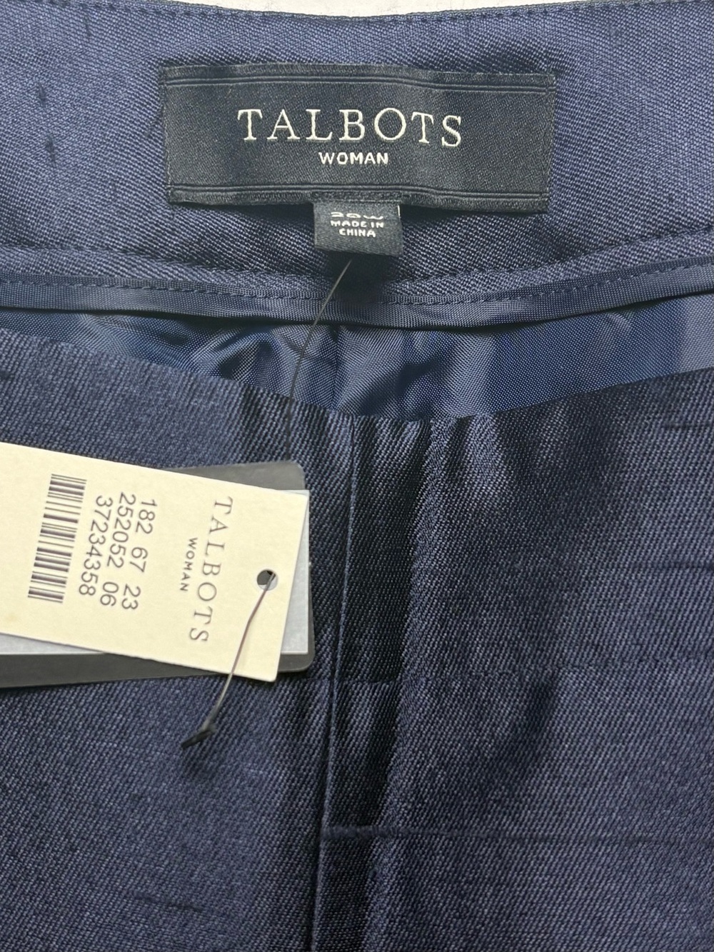 NWT Talbots Signature Silk Wool Ankle Pants Navy Blue 20W Side Zip - Picture 7 of 10